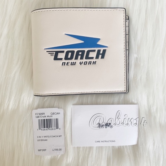 NWT Special Limited Edition Coach 3 in 1 Leather Wallet with Coach Motif - Picture 12 of 13